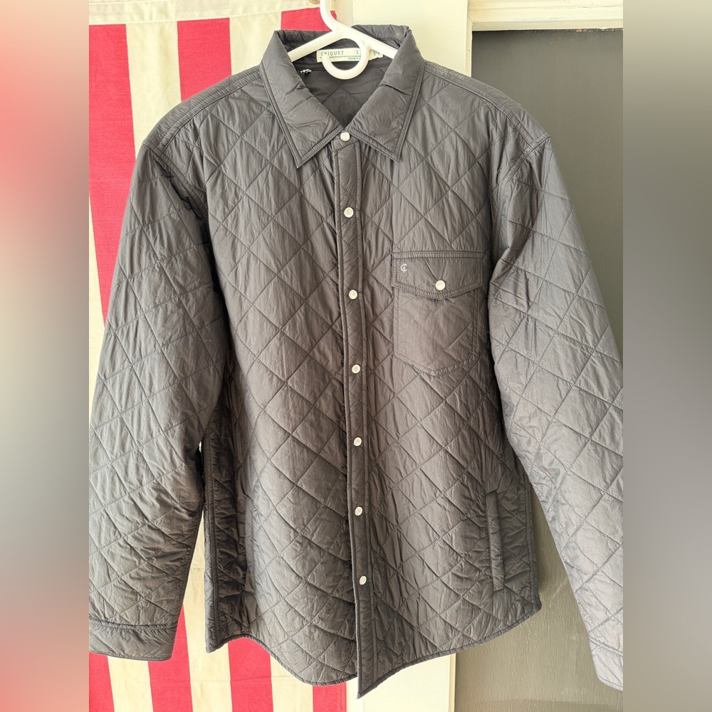 Criquet Quilted Shacket; Black; Large